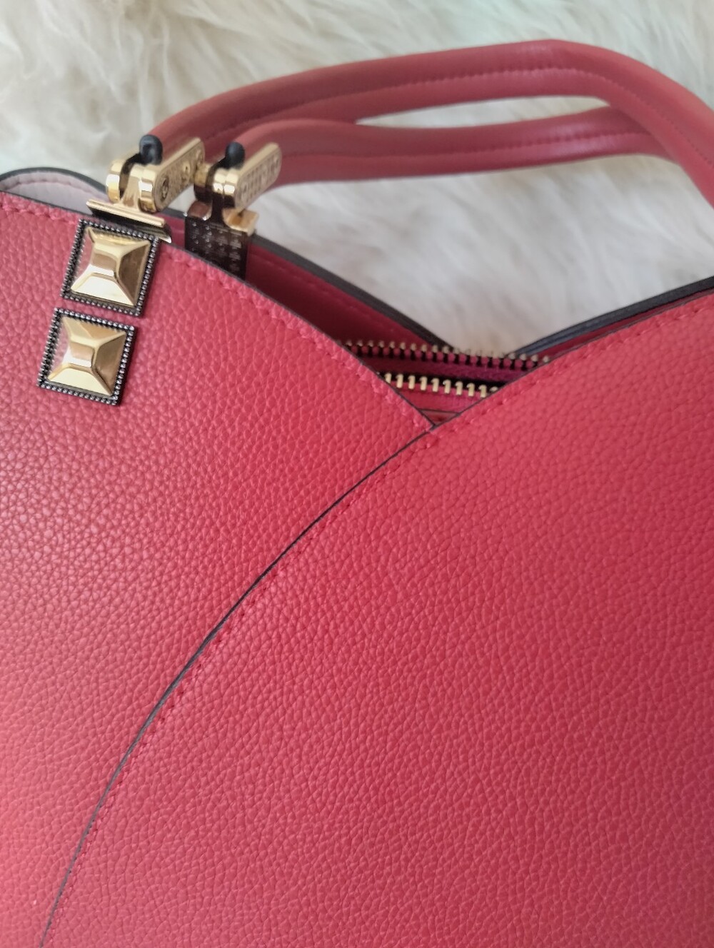 Red Structured Tote Bag - Picture 9 of 9